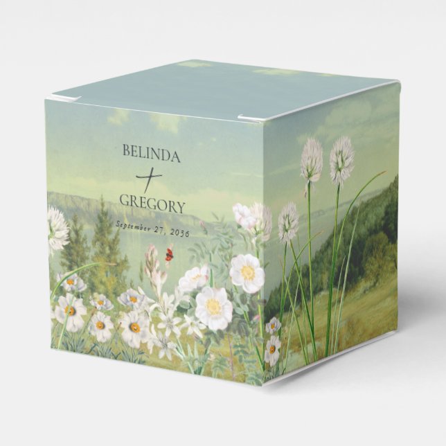 Ballotins Mariage Paysage de montagne Fleur sauvage aquarell (Verso)