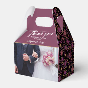 Ballotins Mariage Photo Bourgogne Fleur Motif Merci