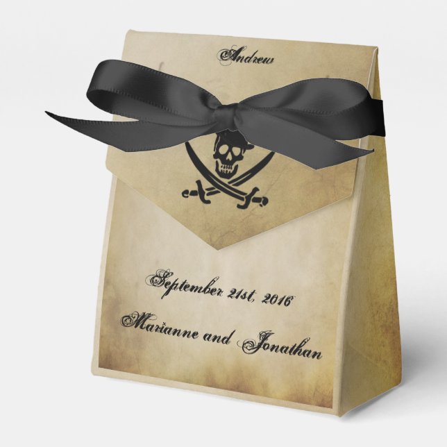 Ballotins Mariage Pirate Favor Tente Box (Verso)