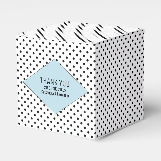 Ballotins Mariage Pois moderne bleu (Verso)