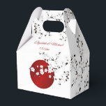 Ballotins Mariage Remerciement Soleil Levant Japonais<br><div class="desc">Branche de fleurs de cerisier blanches et noires devant un soleil rouge levant. Une version moderne d'un motif japonais classique. Personnalisez-le avec les noms des mariés dans une police élégante et la date du mariage. Avec une expression de remerciement au verso.</div>