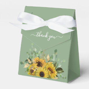Ballotins Mariage Remerciements Tournesols Floraux Verts