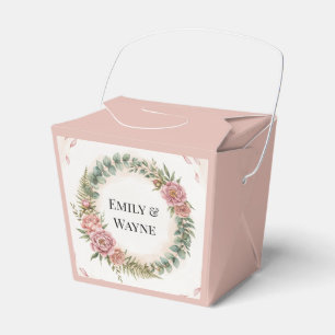 Ballotins Mariage Romantique avec Fleurs Roses et Verdure