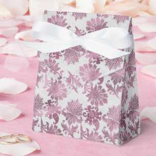 Ballotins Mariage romantique burgundy rouge floral argenté d