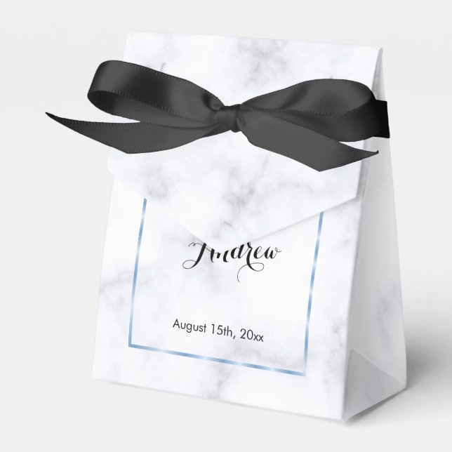 Ballotins Mariage romantique en marbre bleu (Verso)