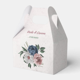 Ballotins Mariage romantique fleurs verdure rose blanc marin