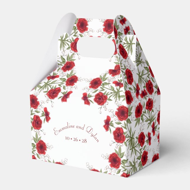 Ballotins Mariage Romantique Rose Rouge (Verso)