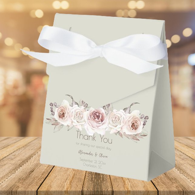 Ballotins Mariage Rose de Bohême (Bohemian Rose Wedding Favor Boxes)