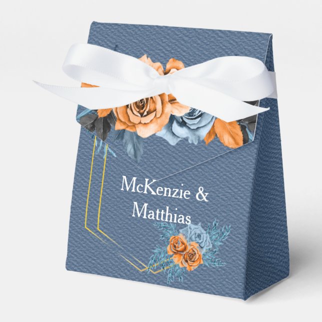 Ballotins Mariage Rose Dusty Blue Orange Gold Peony (Verso)