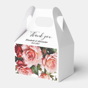 Ballotins Mariage rose et rouge foncé moody