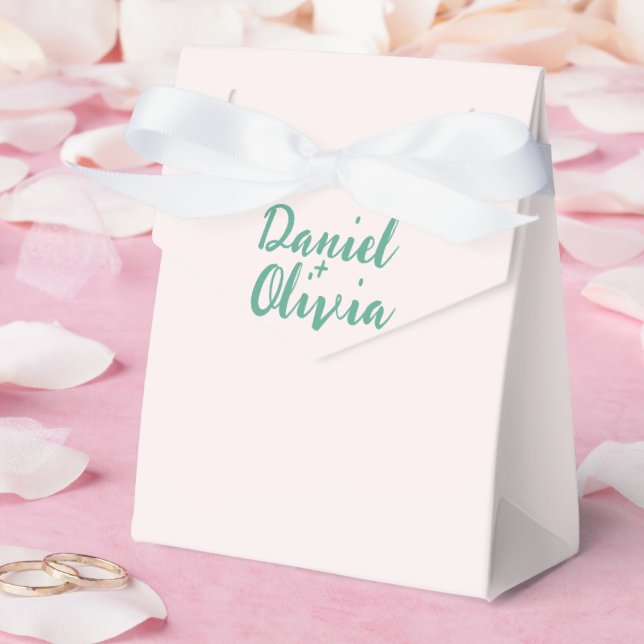 Ballotins Mariage rose et vert ondulé (Mariage)