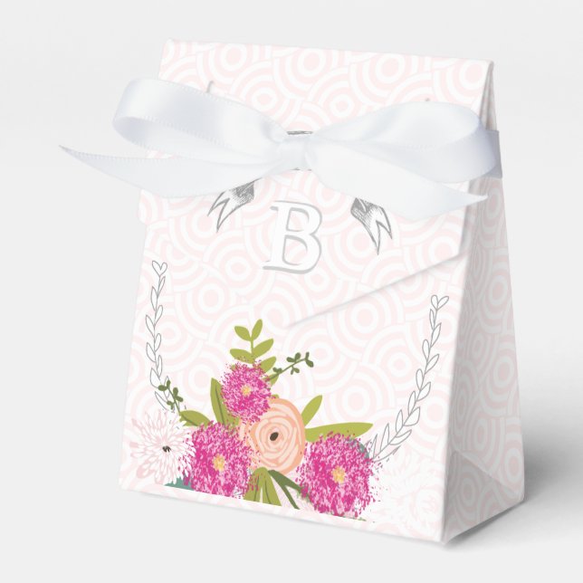 Ballotins Mariage rose Favor Box Vos Photos Monogrammes Noms (Verso)