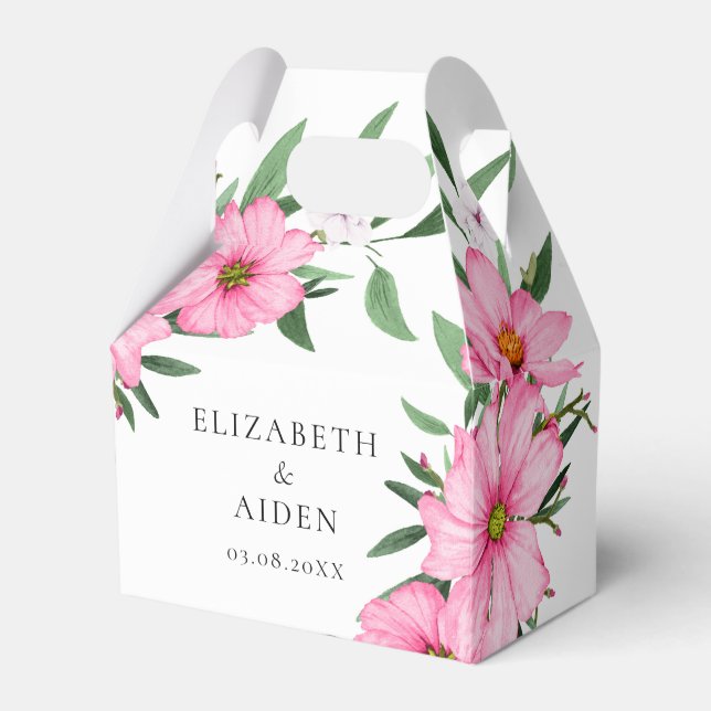 Ballotins Mariage rose floral blanc (Verso)