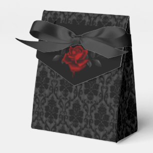 Ballotins Mariage Rose noire damassée gothique