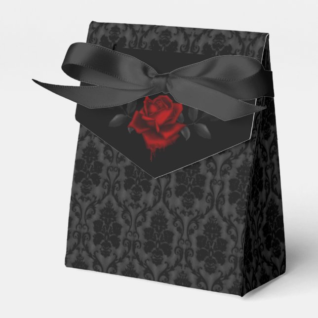 Ballotins Mariage Rose noire damassée gothique (Verso)