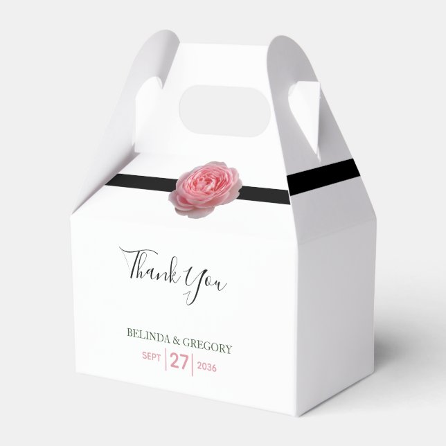 Ballotins Mariage Ruban Noir Rose Rose (Verso)