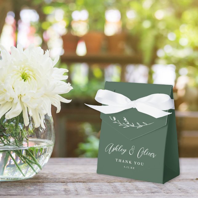 Ballotins Mariage Rustique Boho Fleur de Champ Vert Foncé (Créateur téléchargé)