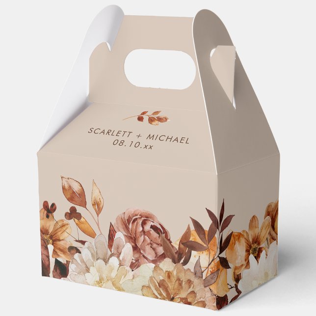 Ballotins Mariage Rustique Élégant d'Automne (Rustic Elegant Watercolor Fall Leaves Wedding Favor Boxes by Painted Paperie
)