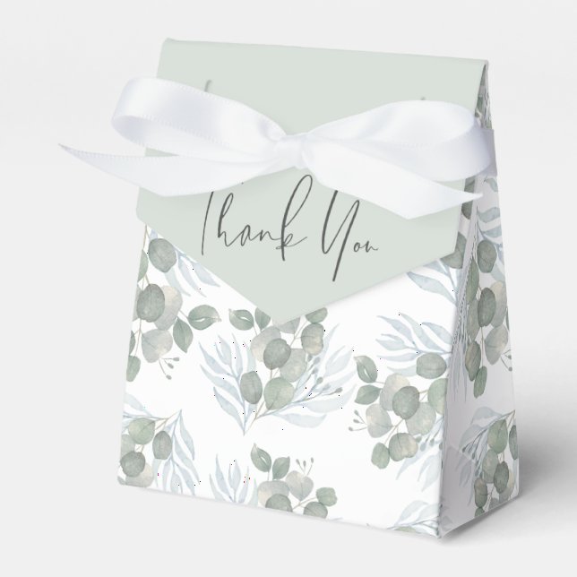 Ballotins Mariage rustique Eucalyptus Sage Vert  (Verso)