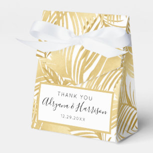Ballotins Mariage Tropical Feuille Gold Palm