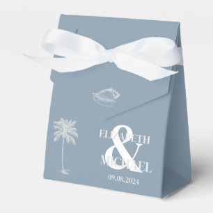 Ballotins Mariage Tropical Minimaliste Bleu Poussiéreux