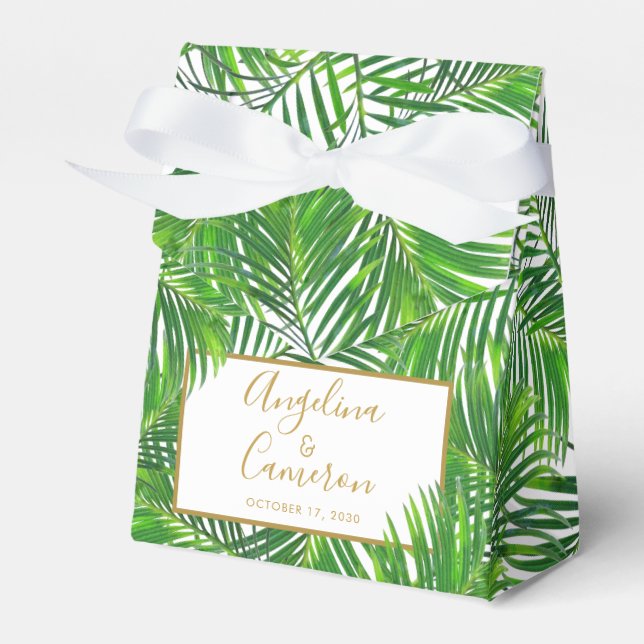 Ballotins Mariage Tropical Palm Leaf Personnalisé (Verso)
