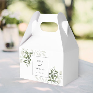 Ballotins Mariage Vert Sauge & Fleurs Blanches