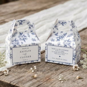 Ballotins Mariage Victorien Vintage Floral Bleu Nuit Françai