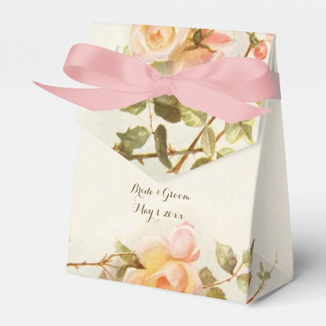 Ballotins Mariage Vintage Rose Antique Fleur Rose (Verso)