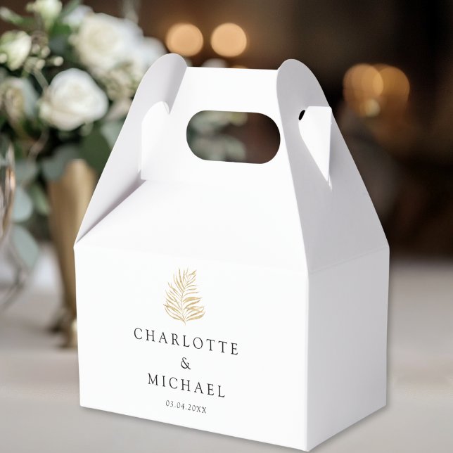 Ballotins Mariages de tendance Plante blanc (White Elegant Plant Trending Weddings Favor Boxes)