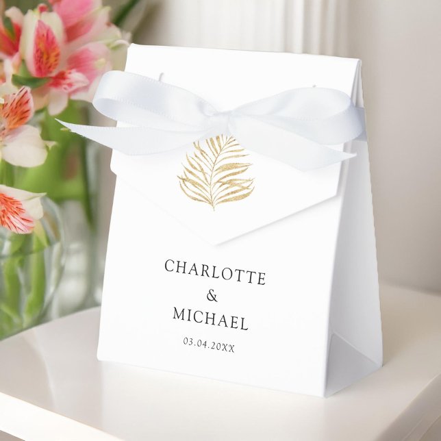 Ballotins Mariages de tendance Plante blanc (Personalized White Elegant Plant Trending Weddings Favor Boxes)