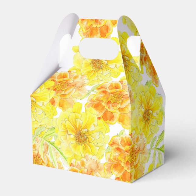 Ballotins marigolds mariage aquarelle jaune orange (Verso)