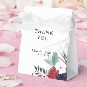 Ballotins Marine Bleu Bourgogne Rouge Gothique Floral Mariag