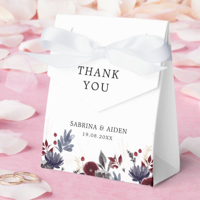 Ballotins Marine Bleu Bourgogne Rouge Gothique Floral Mariag (Mariage)