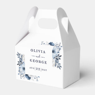 Ballotins Marine Bleu Pays Élégant Floral Mariage