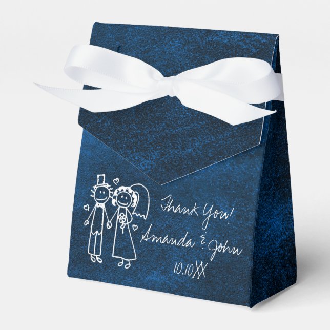 Ballotins Marine Blue Couple Mariage Favor Merci (Verso)