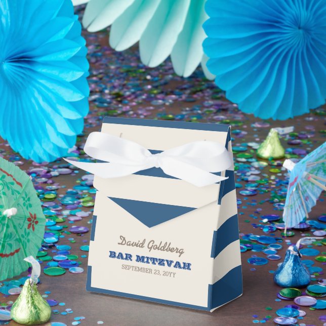 Ballotins Marine Blue & Silver Bar Mitzvah Ballotin (Fête)