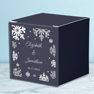 Ballotins Marine Blue Snowflakes Mariage d'hiver
