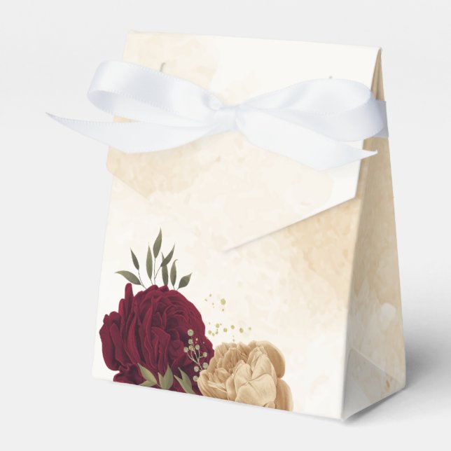 Ballotins Maroon vert beige or botanique mariage (Verso)