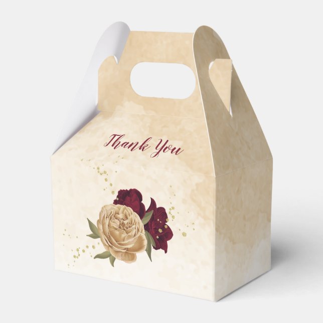 Ballotins Maroon vert beige or botanique mariage (Verso)