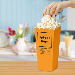Ballotins Marque d'affaires sur boîte à pop-corn couleur ora