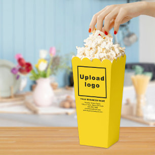 Ballotins Marque d'affaires sur boîte à pop-corn jaune