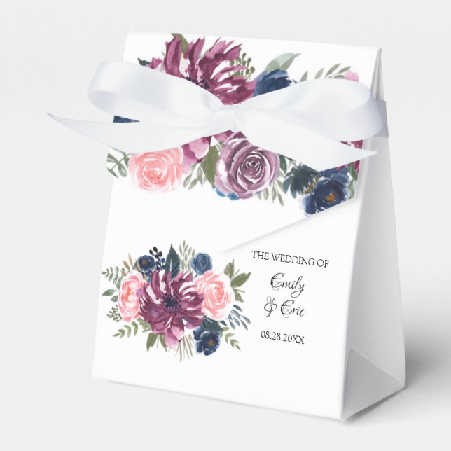 Ballotins Marsala Blush Rose Marine Bleu Mariage Favor Box (Verso)