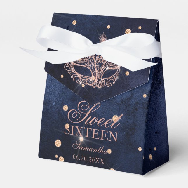 Ballotins Mascarade masque élégant rose or parties scintilla (Verso)