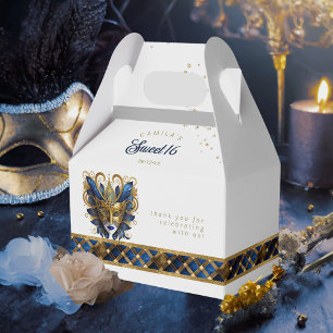 Ballotins Masquerade Masque Masque Motif Arlequin bleu Or ID