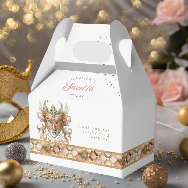 Ballotins Masquerade Masque Motif Harlequin Rose Gold ID1032 (Créateur téléchargé)