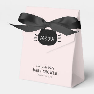 Ballotins Meow Chat noir visage rose fille Baby shower