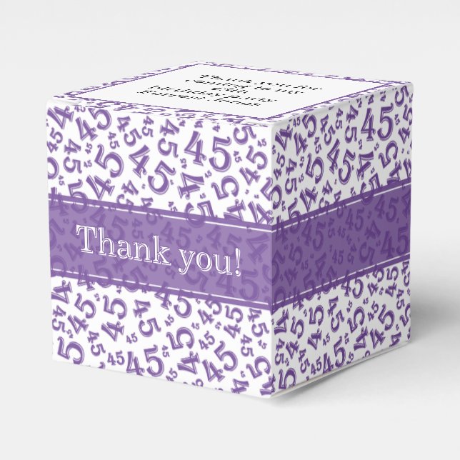 Ballotins Merci 45e Numéro moderne Motif violet/blanc (Verso)