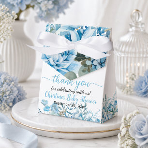 Ballotins Merci Baby Shower Fleurs Bleues