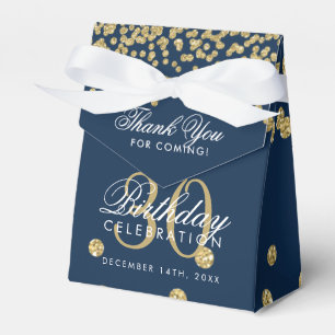 Ballotins Merci bleu Gold Navy 30e anniversaire Confetti